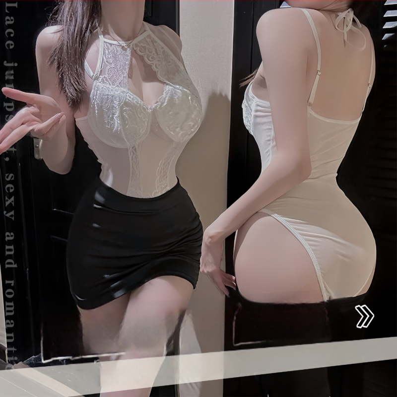 Krajkový halterneck body, polyester 70–80%, úzky strih