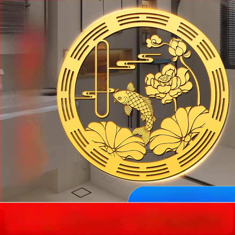 Seina kleebis lotos-koi kala – veekindel, paberist, 1 leht, Hiina stiil, kuldfooliumi südamik