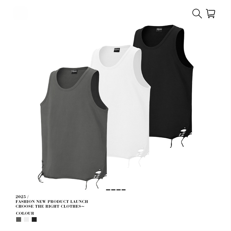 Van Kaxi bavlnená vesta, Street Tide štýl, voľný strih, 100% bavlna, rovný lem