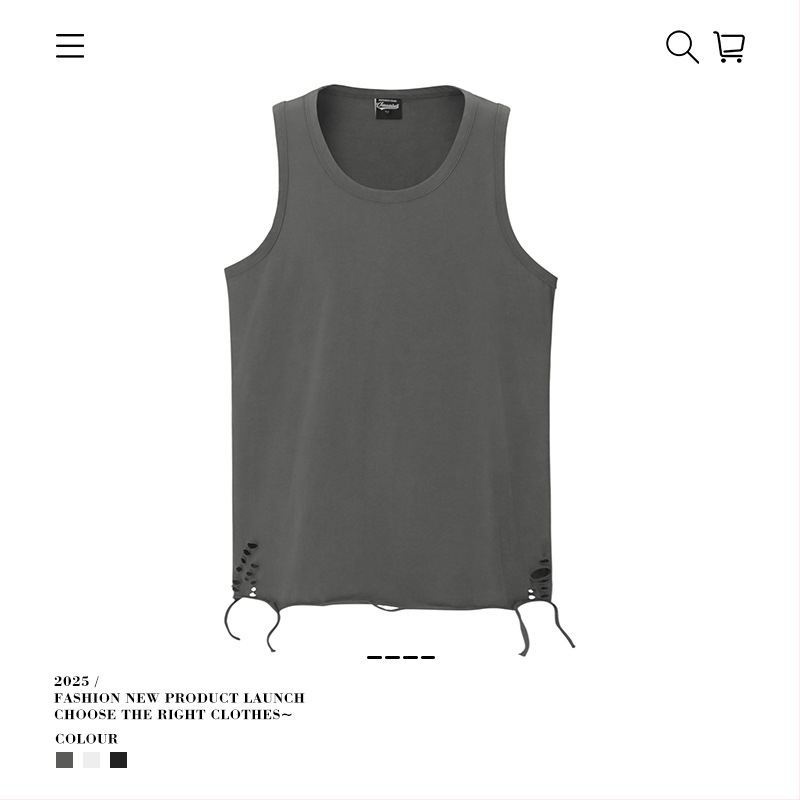 Van Kaxi bavlnená vesta, Street Tide štýl, voľný strih, 100% bavlna, rovný lem