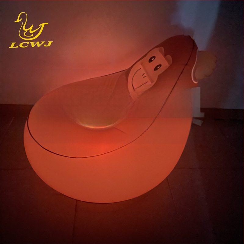 Nafukovací gauč s motívom opice, moderný minimalistický štýl, ekologické PVC, 1 kg