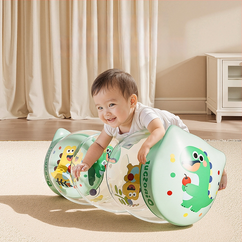 Nafukovací valček pre batoľatá na skoré učenie (0–3 rokov) | PVC, s zvončekom, podporuje plazenie a sluch, interaktívne funkcie | Circle qi