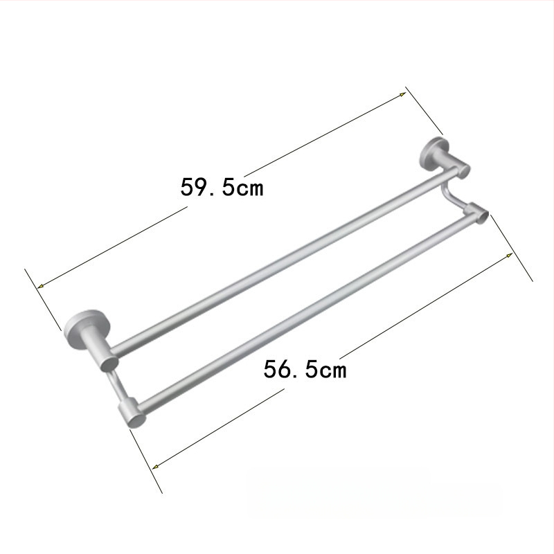 Držiak na uteráky z hliníkovej zliatiny, dvojitá tyč s vysokým a nízkym usporiadaním, 2 vrstvy, zosilnený dizajn, elektroforetický povrch, nosnosť 18 kg