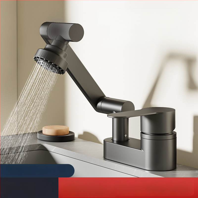 Dvojotvorová umývadlová batéria – meďná zliatina, keramický diskový ventil, 0–90°C, 0.1–0.9 MPa, Model: Dual-Hole Fortune Cat Basin Faucet