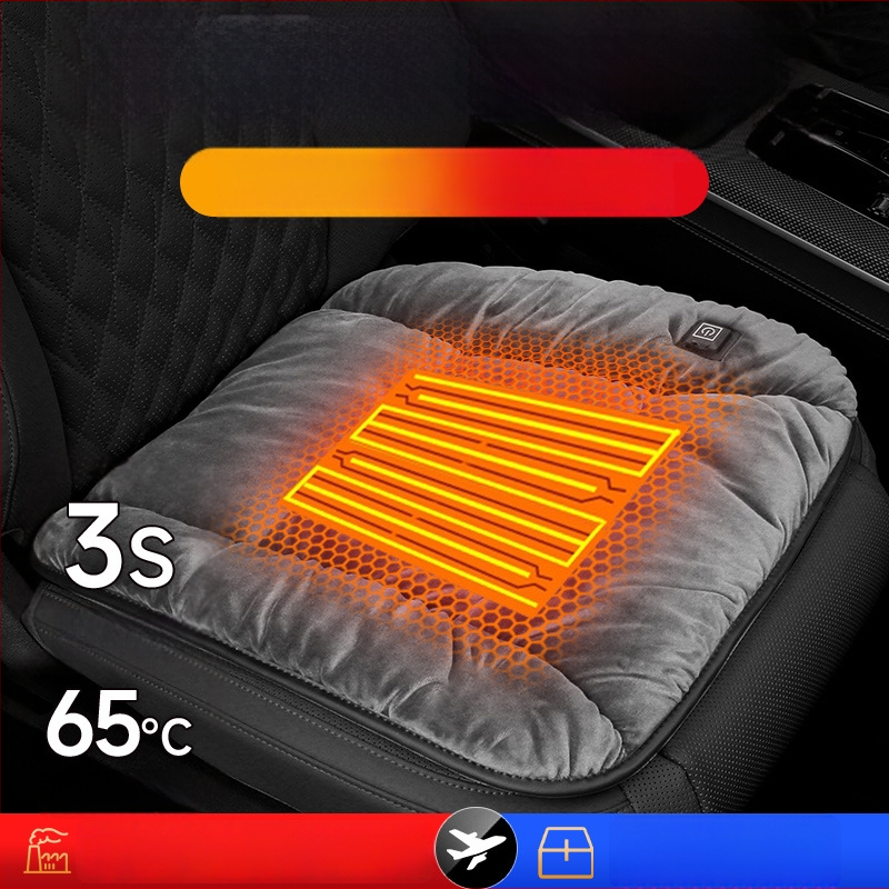 Vyhrievaná sedadlová podložka do auta 12V USB elektrické vykurovanie, Dutch Velvet výplň, polyesterový povrch, pre zimu, model ZD-JZ101