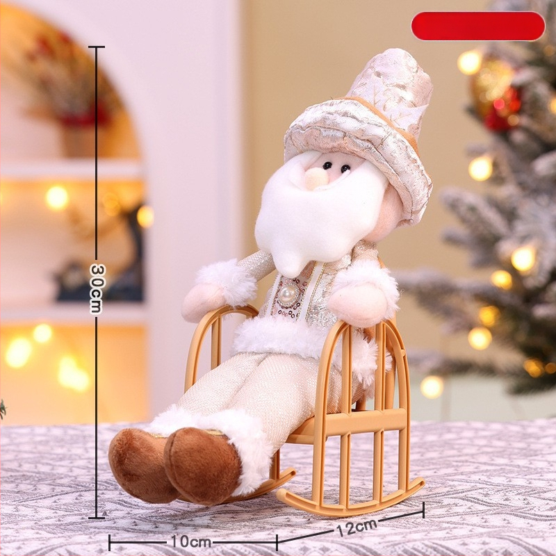 Vianočná retro bábika z textilu, sediaca figúrka, štýl kreslený, vianočná dekorácia