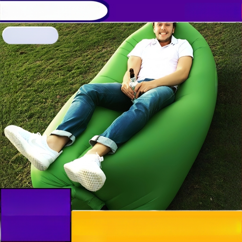 Prenosná nafukovacia pohovka na kempovanie a pláž (polyester; nafúknutie vzduchom; hmotnosť 0.6–1 kg; vhodné pre viaceré osoby)