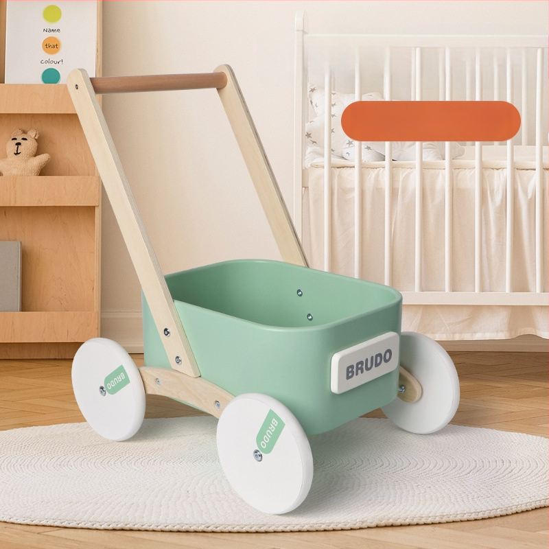 Drevené ťahacie chodítko pre deti, pre batoľatá 0–3 rokov, rozvíja emocionálny a kognitívny vývoj
