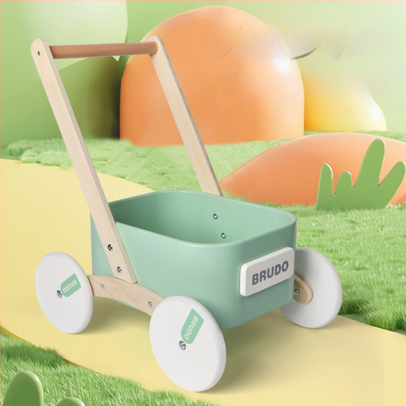 Drevené ťahacie chodítko pre deti, pre batoľatá 0–3 rokov, rozvíja emocionálny a kognitívny vývoj