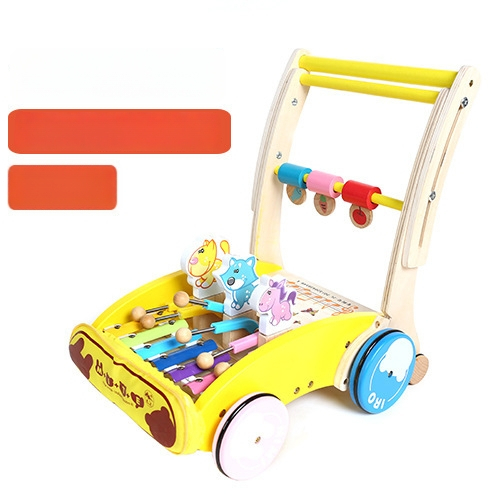 Drevený viacúčelový chodítko s klavírom pre batoľatá – 0–3 rokov, hmotnosť približne 4,2 kg