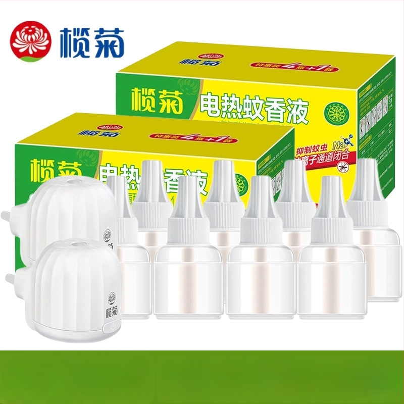 Bez parfumácie tekutý repelent proti komárom pre elektrické zariadenie – Olive Chrysanthemum, balenie 6 fľaštičiek