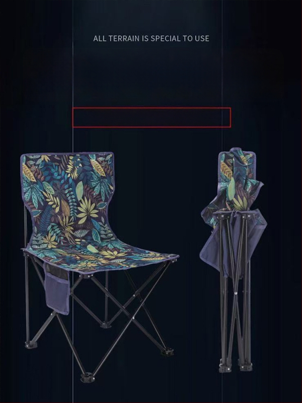 Vonkajšia prenosná skladacia stolička, kovová konštrukcia, prispôsobiteľná