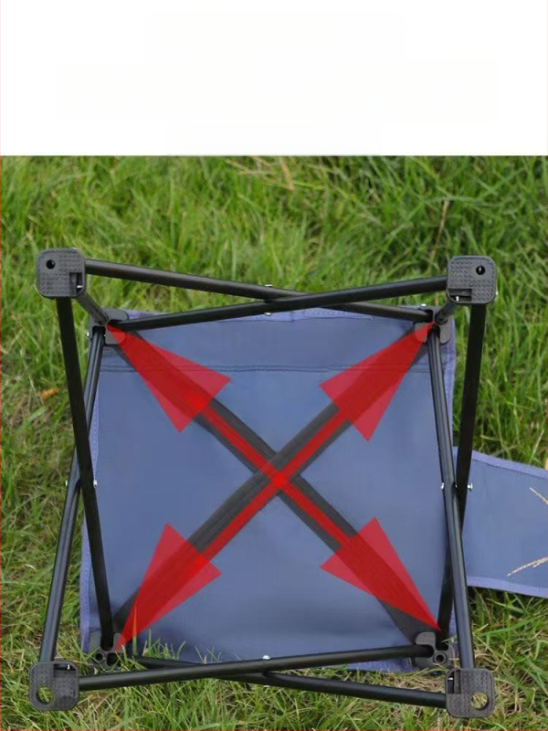 Vonkajšia prenosná skladacia stolička, kovová konštrukcia, prispôsobiteľná