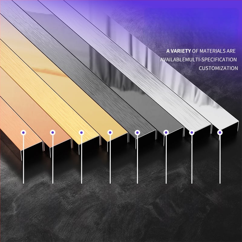 Nerezová oceľ 304 U-tvarovaná drážková hrana lišta, model x52901, značka Xin Zeyang, inštalácia k dispozícii