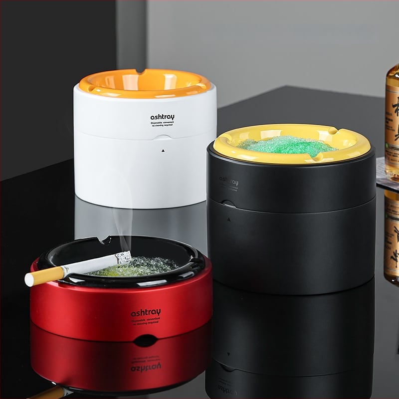 Automobilový a domáci popolník, plastový, opakovane použiteľný, proti rozptylu popola, ohňovzdorný, s náhradnou vložkou