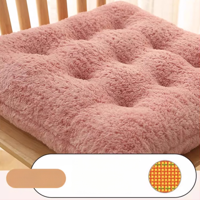 Feiyi plyšová vankúš na stoličku – hrubý teplý sedák na jedálenské a kancelárske stoličky – výplň PP bavlna, moderný minimalistický štýl