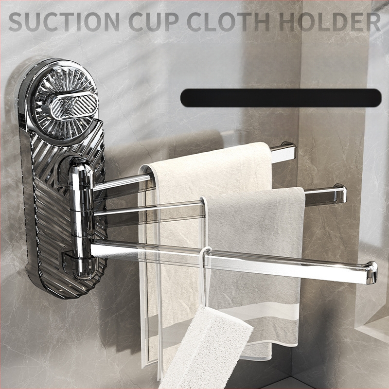 Plastový otočný držiak na uteráky so sacím systémom, na stenu, s viacerými tyčami