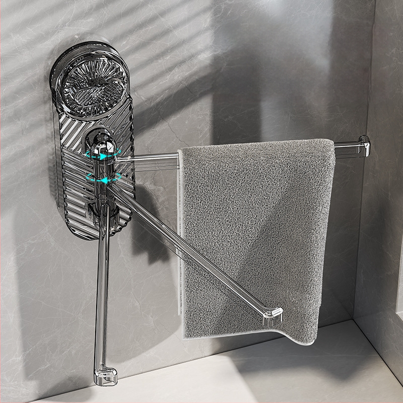 Plastový otočný držiak na uteráky so sacím systémom, na stenu, s viacerými tyčami