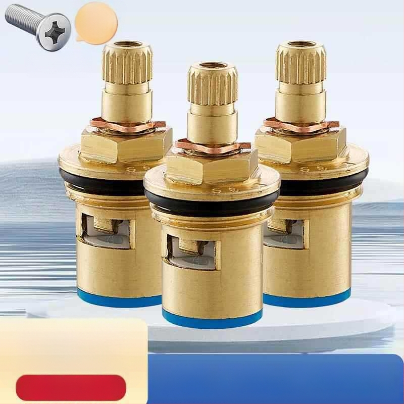 Meďový jadrový ventil pre kuchynský kohútik – univerzálne horúce/studené, rýchle otvorenie, trojuholníkový ventil, keramické vnútorné jadro