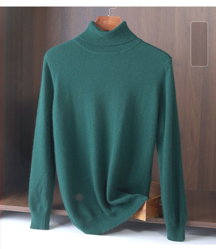 Pánsky voľný sveter s rolákom, korejský štýl, 100% akryl, pranie v práčke