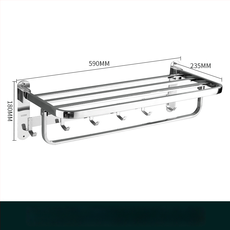Držiak na uteráky z nerezovej ocele, nástenný, jednovrstvový, na uloženie, nosnosť 20 kg
