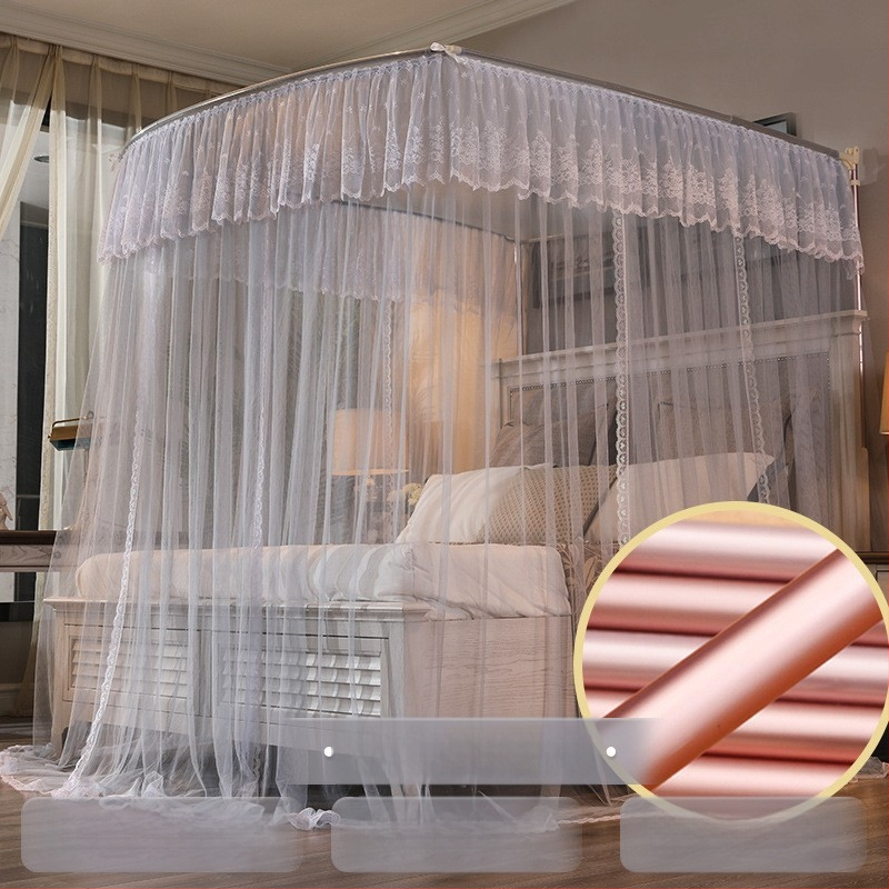 U‑tvarovaná teleskopická sieť proti komárom s hliníkovým rámom, palácový štýl, tri dvere, montáž vyžaduje