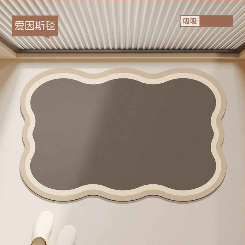 Kúpeľňová rohož s nepravidelným tvarom, protišmyková a savá, ručné pranie, do kúpeľne a kuchyne