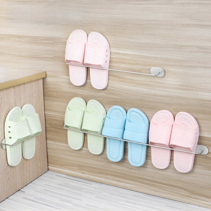 Guangkai Nerezová oceľ nástenný stojan na papuče – montáž bez vrtania, kúpeľňový organizér