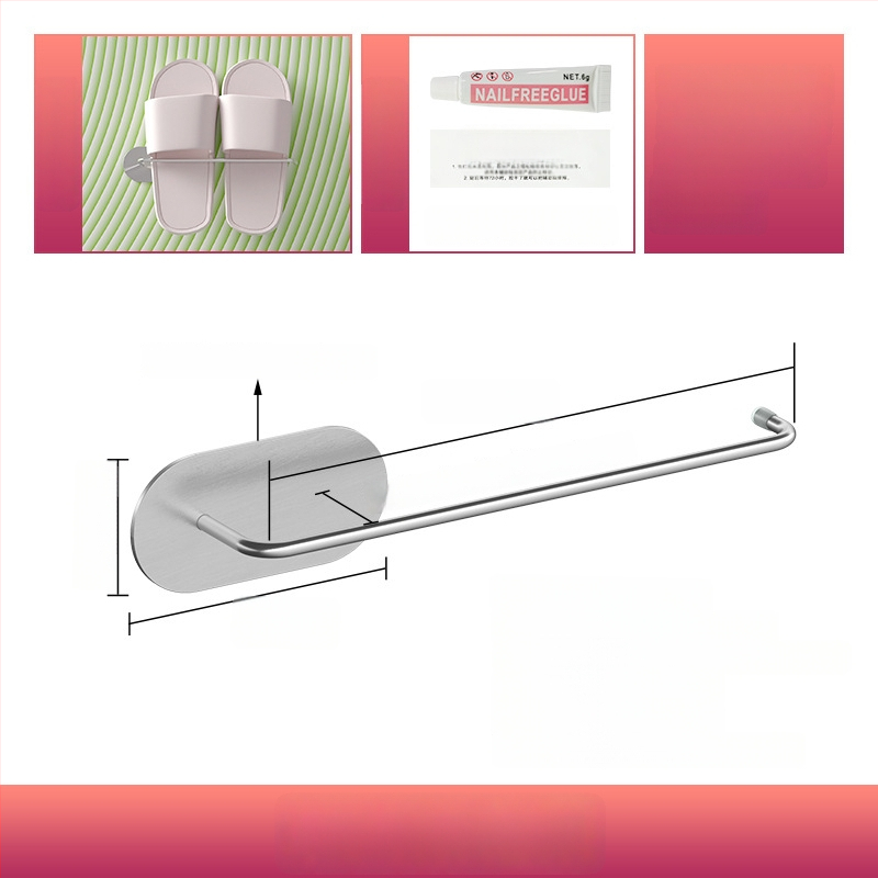 Guangkai Nerezová oceľ nástenný stojan na papuče – montáž bez vrtania, kúpeľňový organizér