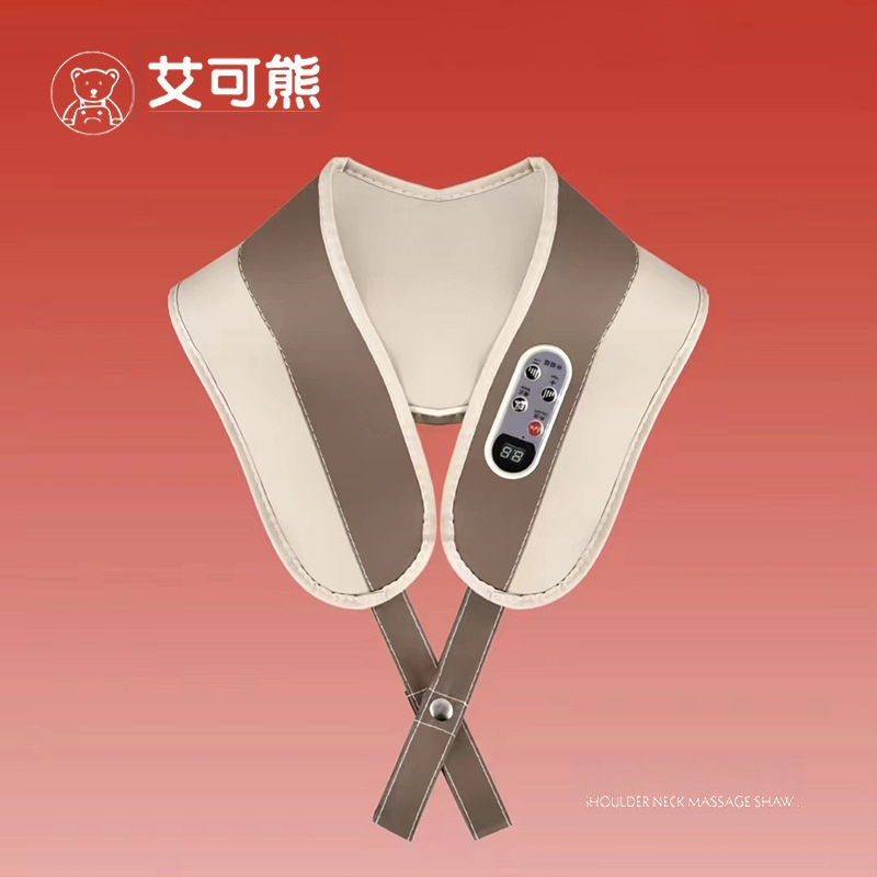 Aike Bear U tvarovaná masážna vankúš na krk a ramená, 2 masážne hlavy, 3. úroveň, káblové ovládanie, AC napájanie, vibrácie