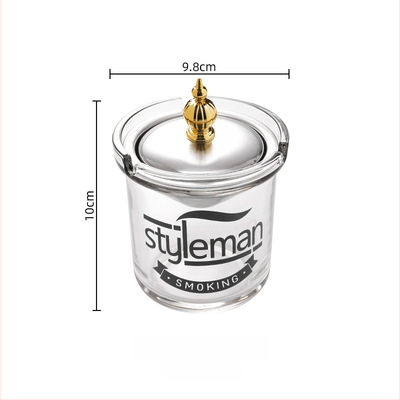 Sklenený popolník s viečkom, proti rozptylu popolov, viacúčelový (do auta, domova, kancelárie)