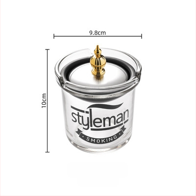 Sklenený popolník s viečkom, proti rozptylu popolov, viacúčelový (do auta, domova, kancelárie)