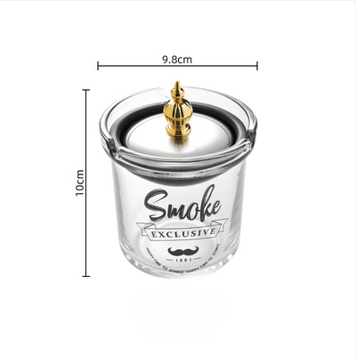 Sklenený popolník s viečkom, proti rozptylu popolov, viacúčelový (do auta, domova, kancelárie)