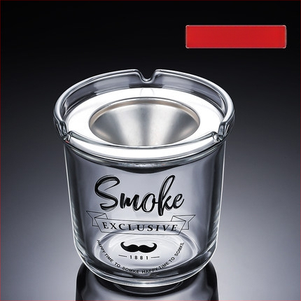 Sklenený popolník s viečkom, proti rozptylu popolov, viacúčelový (do auta, domova, kancelárie)