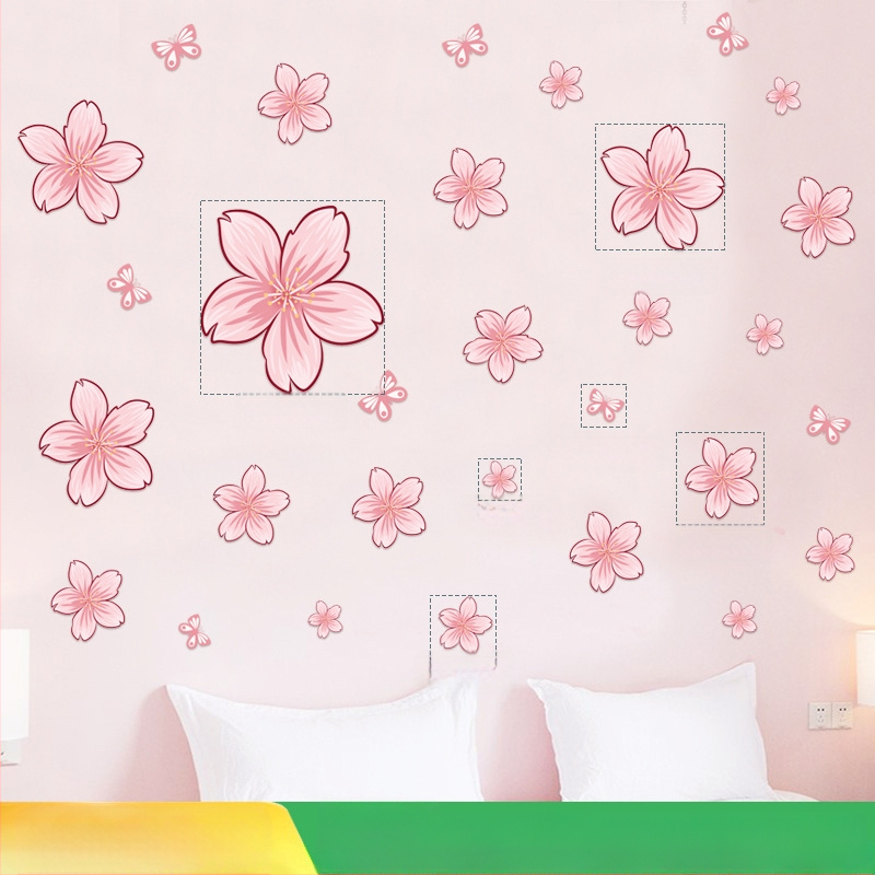 Nálepka na stenu s kvetmi – vodotesný PVC, samo-lepiaca dekorácia do obývačky a spálne, moderný minimalistický štýl
