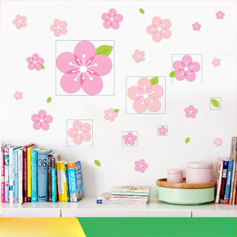 Nálepka na stenu s kvetmi – vodotesný PVC, samo-lepiaca dekorácia do obývačky a spálne, moderný minimalistický štýl