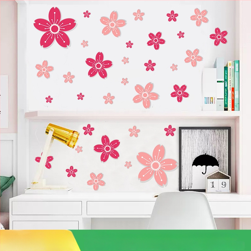 Nálepka na stenu s kvetmi – vodotesný PVC, samo-lepiaca dekorácia do obývačky a spálne, moderný minimalistický štýl