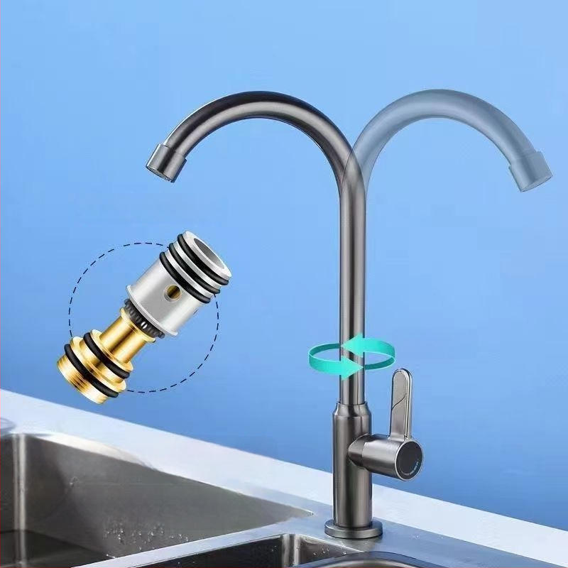 Kuchynský kohút Seamans, model XMS-3811H, nerezová oceľ, 1,6 MPa, keramický ventil