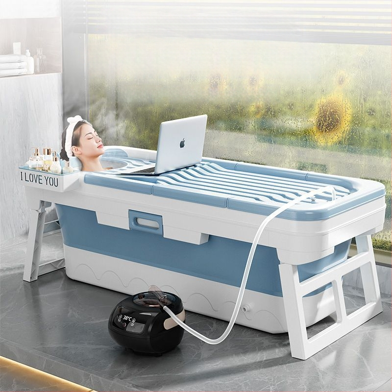 Skladacia vaňa pre dospelých na domáce použitie, vaňa s parou celého tela, sprchový bazén, ponorná vaňa (plastová)