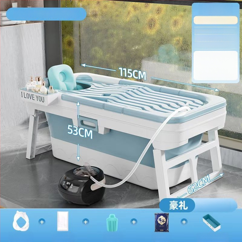 Skladacia vaňa pre dospelých na domáce použitie, vaňa s parou celého tela, sprchový bazén, ponorná vaňa (plastová)