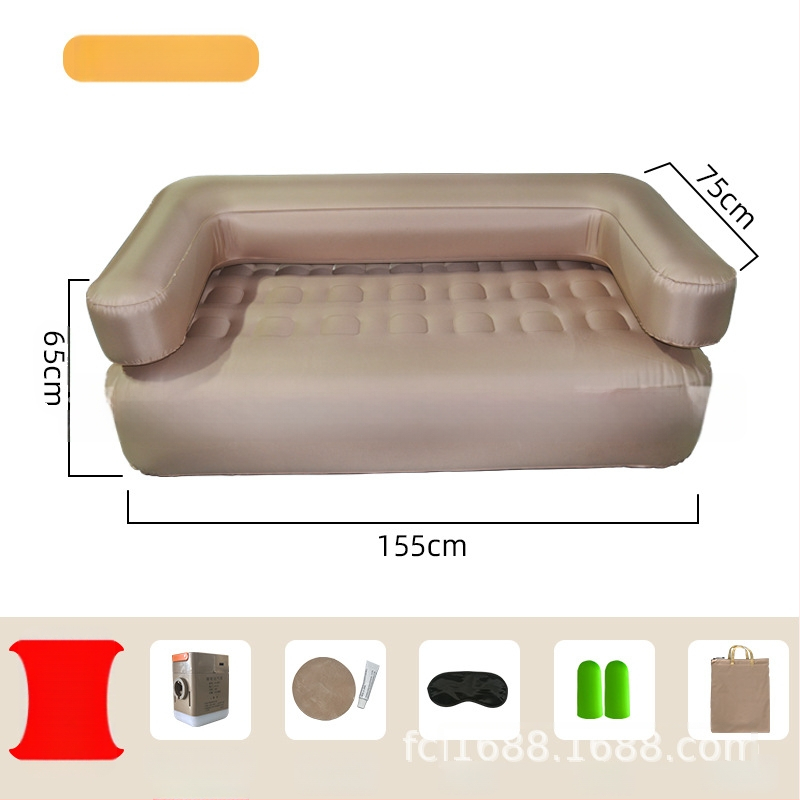 Vonkajšia nafukovacia pohovka-posteľ s jedným tlačidlom nafúknutia, výškovo nastaviteľná, dizajn päť v jednom, ekologické PVC, hmotnosť 5,2 kg