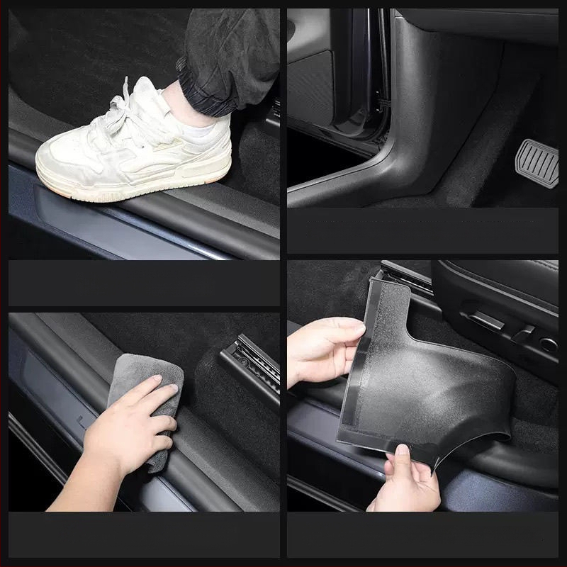 Ochranná platňa prahov dverí pre Tesla Model Y, špecifická pre model, YS-01, TPE materiál, možnosť prispôsobenia