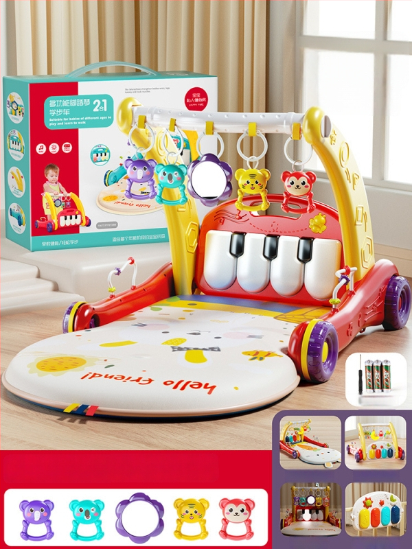 Detské pedálové klavírne chodítko – dvojúčelová hudobná vzdelávacia hračka pre 0–3 roky, z plastu