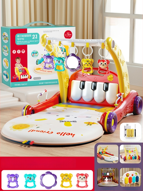 Detské pedálové klavírne chodítko – dvojúčelová hudobná vzdelávacia hračka pre 0–3 roky, z plastu