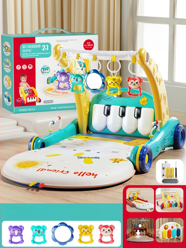 Detské pedálové klavírne chodítko – dvojúčelová hudobná vzdelávacia hračka pre 0–3 roky, z plastu