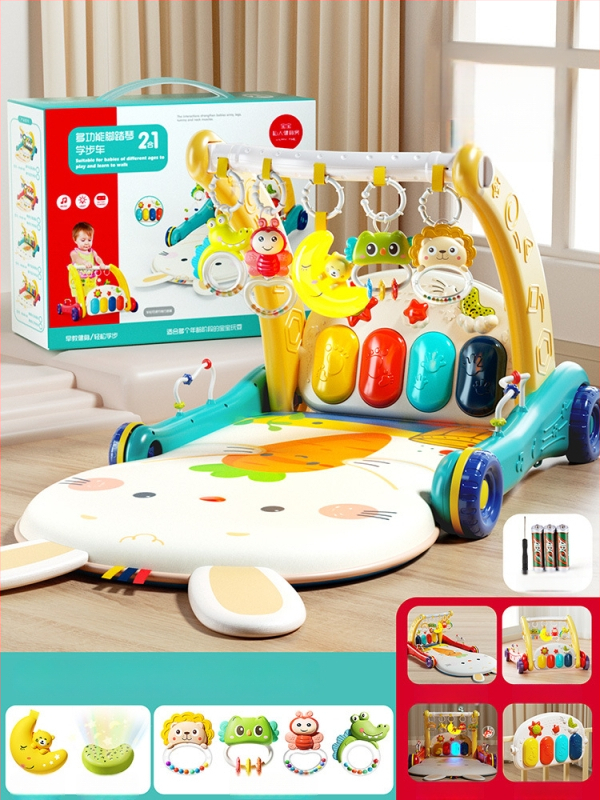 Detské pedálové klavírne chodítko – dvojúčelová hudobná vzdelávacia hračka pre 0–3 roky, z plastu