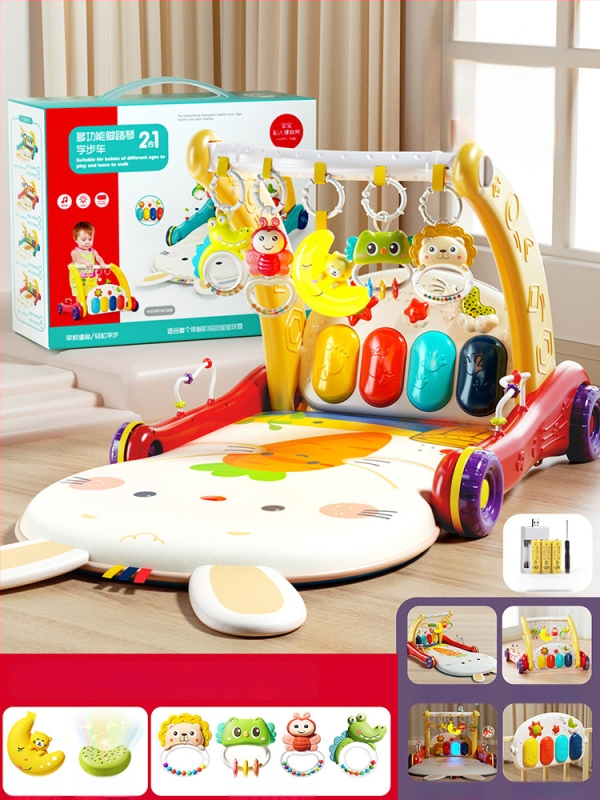 Detské pedálové klavírne chodítko – dvojúčelová hudobná vzdelávacia hračka pre 0–3 roky, z plastu