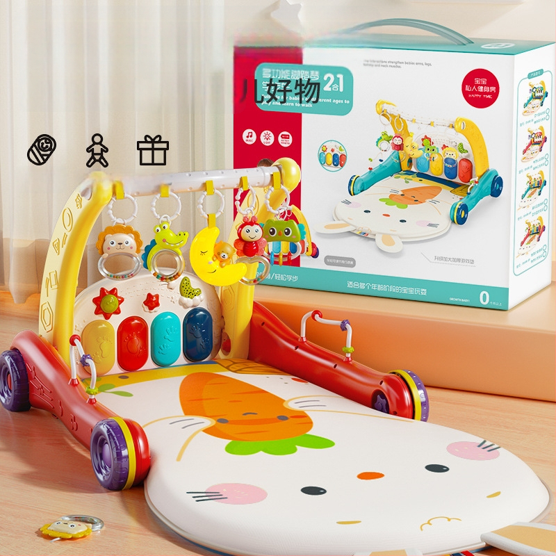 Detské pedálové klavírne chodítko – dvojúčelová hudobná vzdelávacia hračka pre 0–3 roky, z plastu