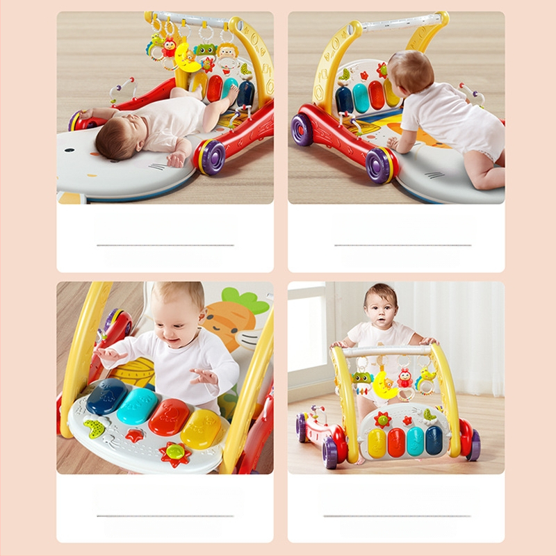 Detské pedálové klavírne chodítko – dvojúčelová hudobná vzdelávacia hračka pre 0–3 roky, z plastu