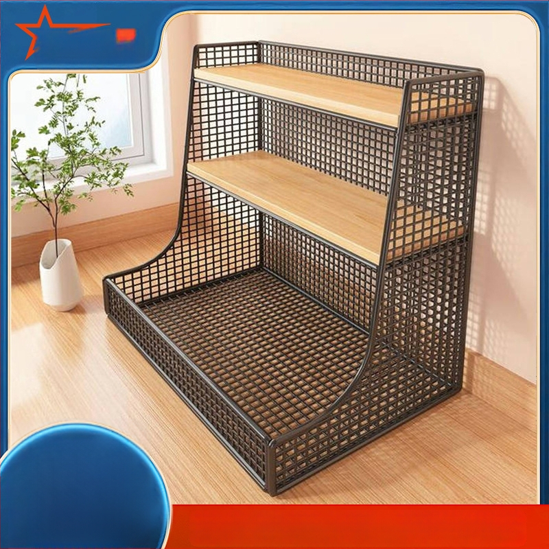 3-podlažný kovový stolný organizér – moderný minimalistický dizajn, stolový typ, bez montáže